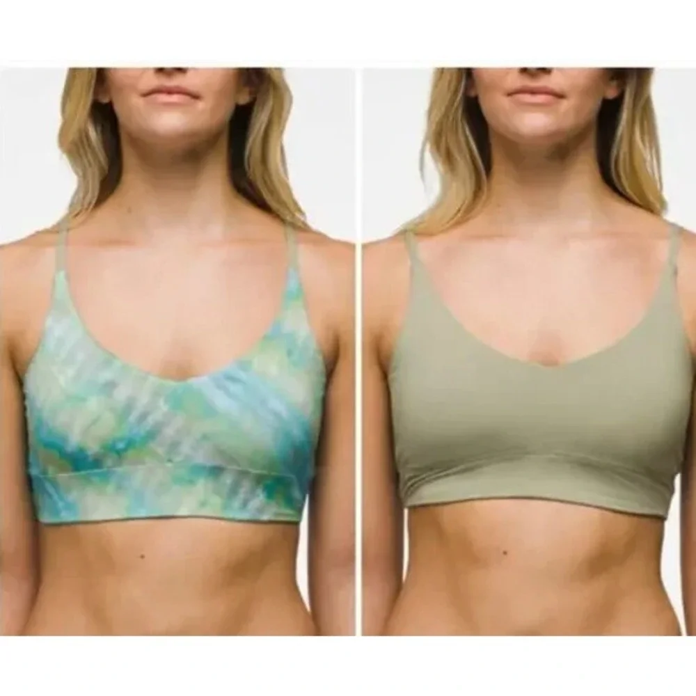 Prana Women's XS Willow Falls Reversible Swim Top Mirage Green‎ Blue NWT 9708